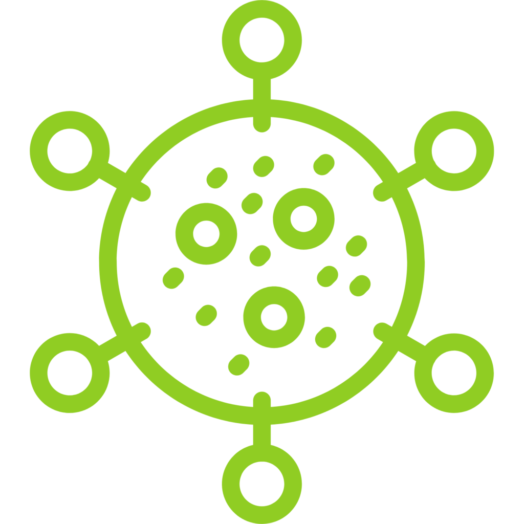 An icon of a mold spore, representing mold remediation and removal in Maryland
