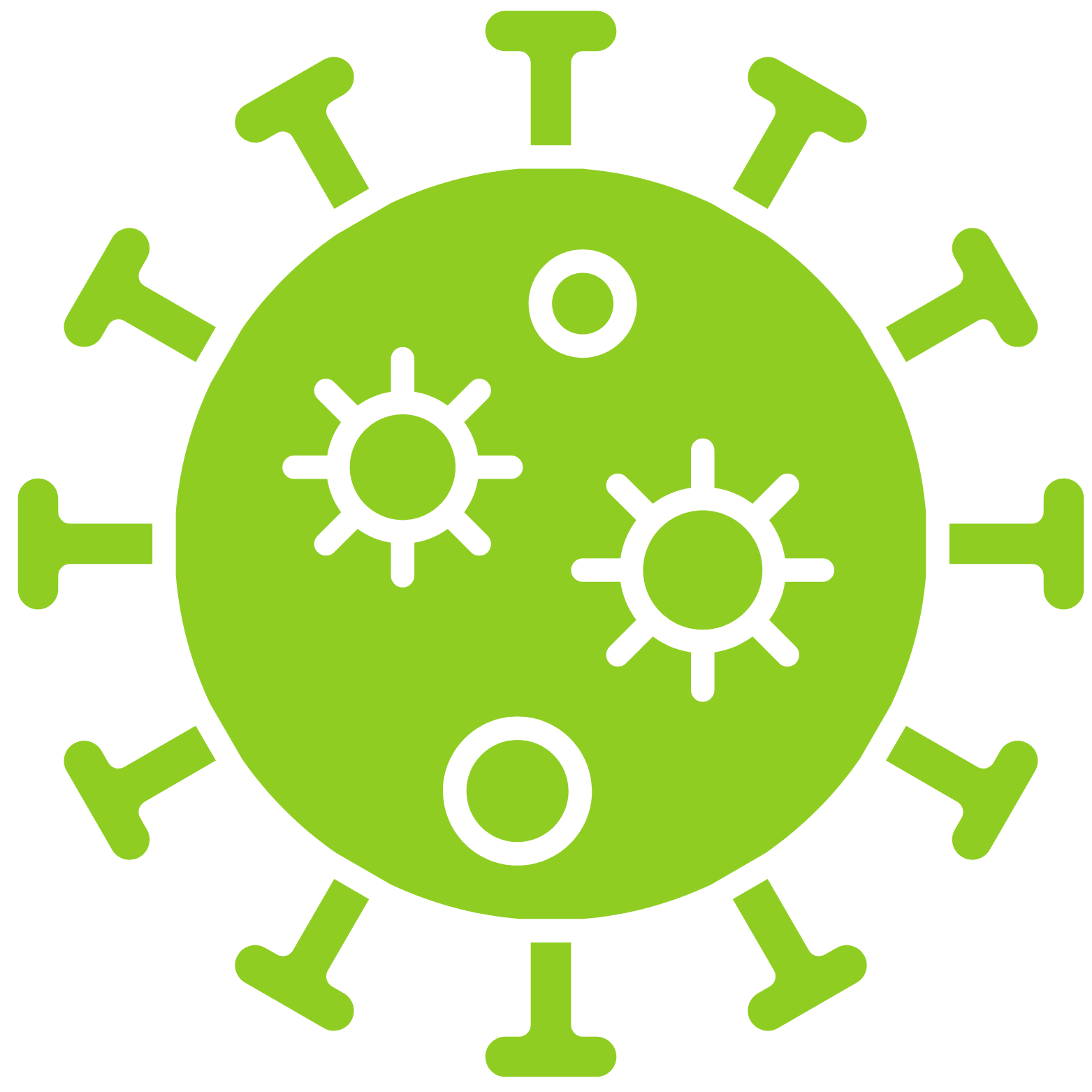 An icon of a mold spore, representing mold removal after storm damage in Maryland