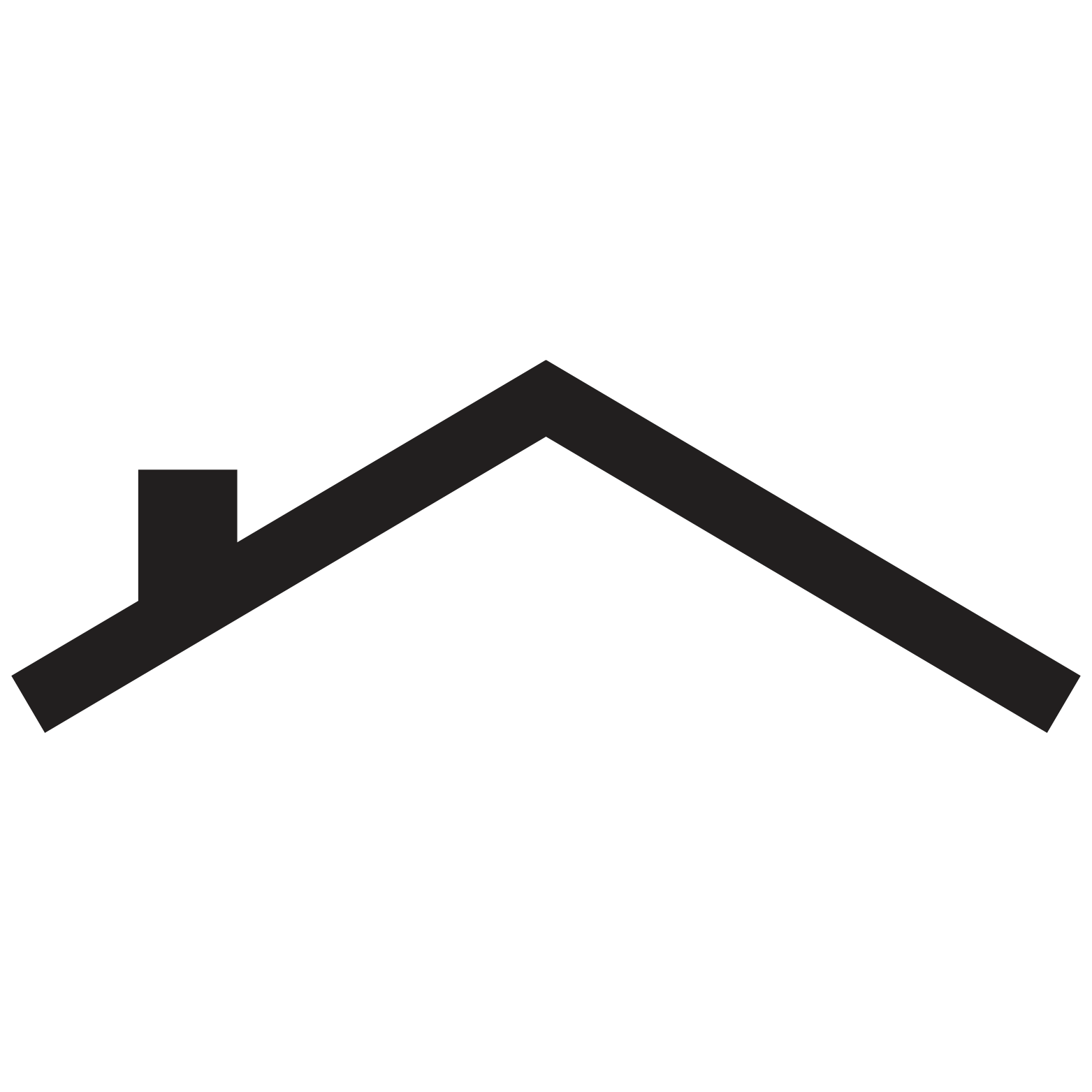 An icon of a roof, representing roof storm damage repair in Maryland