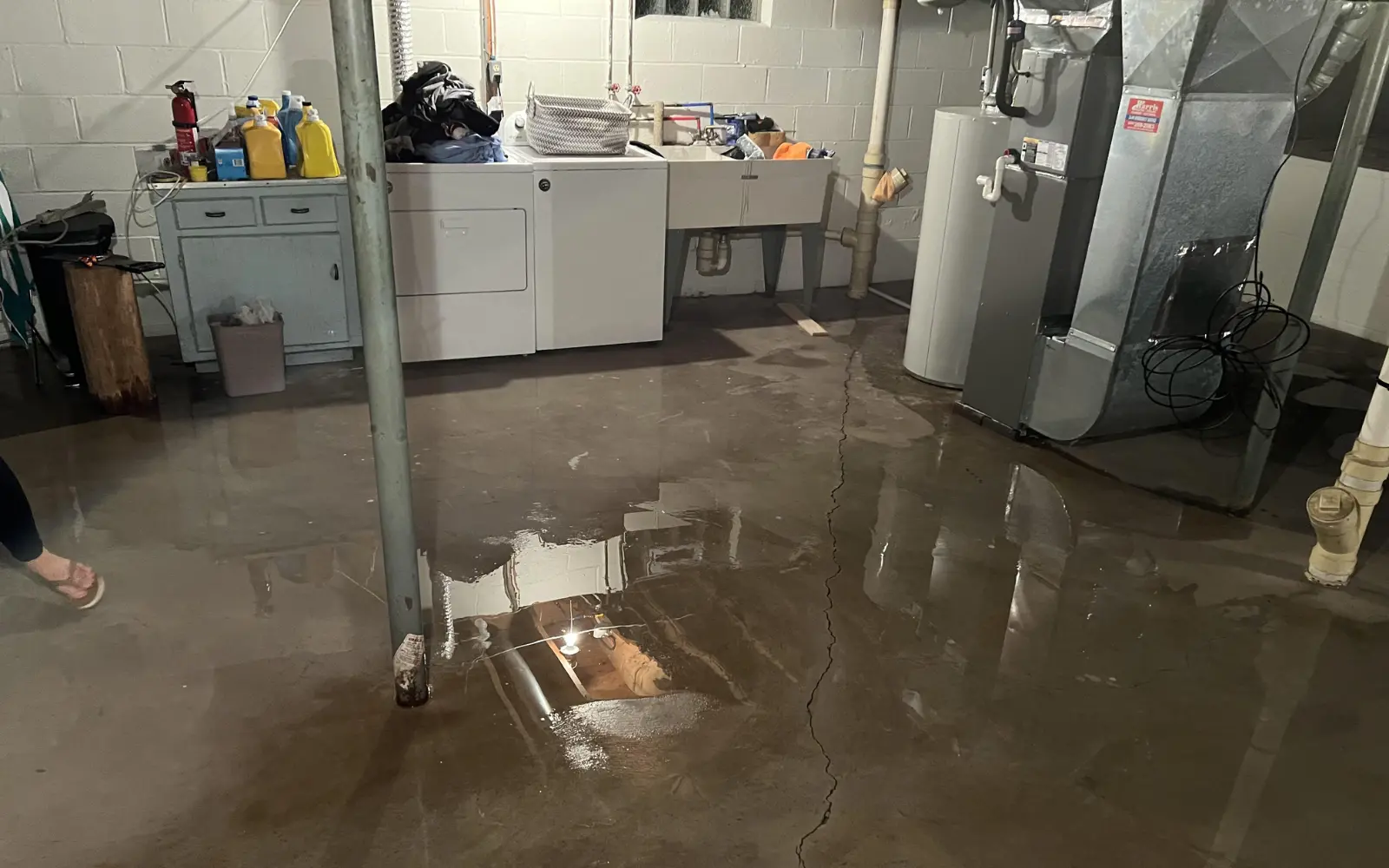 A basement flood