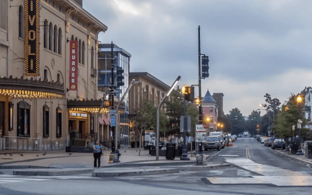 A photo of an intersection in Columbia Heights, DC