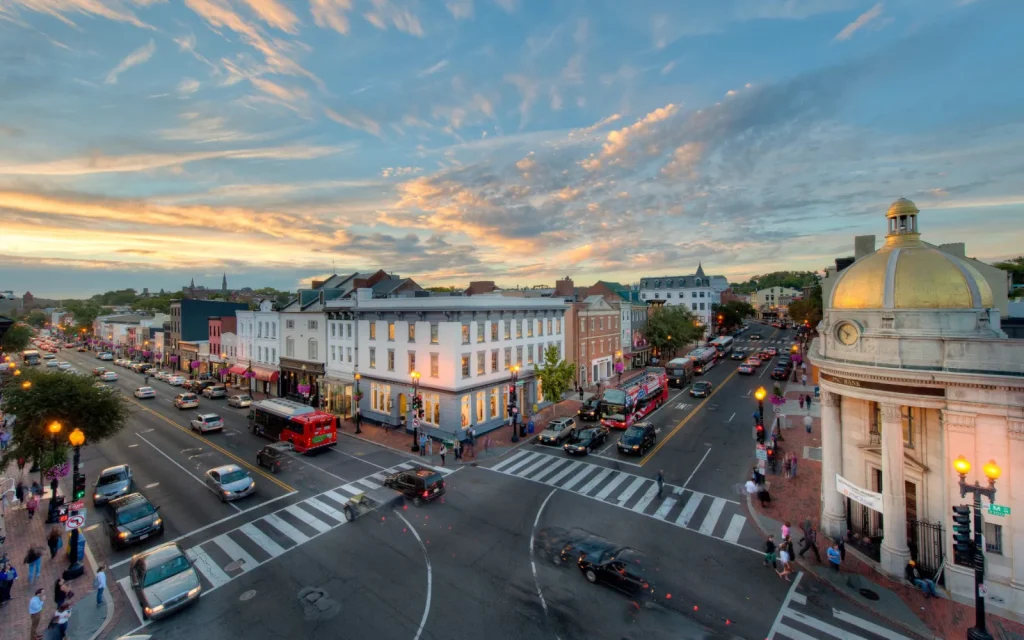 An intersection in Georgetown DC