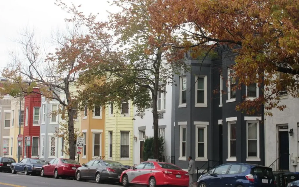 A row of houses in Shaw, DC