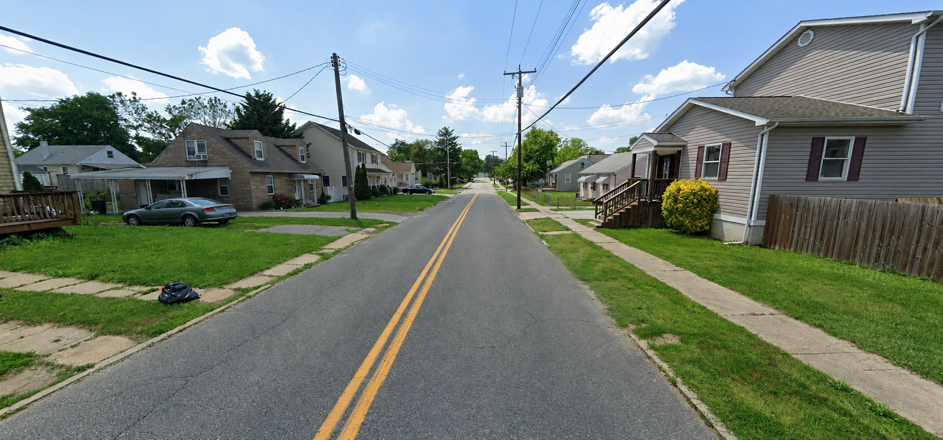 A residential street in Lansdowne, MD, where Reyes Restoration provides water damage restoration and mold remediation